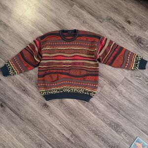 Emaroo Australia Men's Multicolor 3D Cable Knit Wool Sweater
